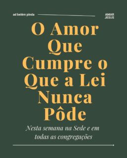 O Amor Que Cumpre o Que a Lei Nunca Pôde

📖 Tema de estudo nos cultos desta semana, na sede e em todas as congregações.

Jesus não veio abolir a Lei, mas cumpri-la — preenchê-la por dentro, revelando aquilo para o qual ela sempre apontou. Enquanto a Lei alcançava o ato externo, Ele alcança a intenção; onde ela limitava o comportamento, Ele transforma o coração.

Os fariseus conheciam a letra, mas confundiram a cerca com o jardim — trocaram o mapa pelo destino. A Lei sempre foi sombra de algo maior: um coração capaz de amar a Deus e ao próximo plenamente. Ela exigia isso, mas não tinha poder de produzi-lo. Era diagnóstico sem remédio. Jesus não apenas ensina o que a Lei queria dizer — Ele é o que ela queria dizer. "O amor é o cumprimento da lei" (Rm 13:10).

Por isso, Deus não precisa apagar nossa história para redimi-la. A promessa se cumpre: a Lei deixa de ser cobrança externa e passa a ser escrita no coração (Jr 31:33). Ele não vem para destruir você; vem para completá-lo.

A justiça do Reino não nasce de mais esforço, mas de uma nova origem: não é o homem tentando alcançar Deus por correção própria, mas Deus vindo ao homem e produzindo nele o que a Lei apenas mandava por fora. Obediência por medo é tensa; obediência por amor é fruto de comunhão (Jo 15:5).

A pergunta muda de "Estou conseguindo cumprir?" para "Quem está vivendo em mim?"

Para refletir:
Você tem lido a Bíblia como um manual de regras — ou como caminho para encontrar a Pessoa de Jesus?

Para praticar:
Hoje, em vez de se esforçar para "parecer certo", peça a Cristo que viva através de você.

👉 Venha estudar esse tema com a gente nos cultos desta semana!