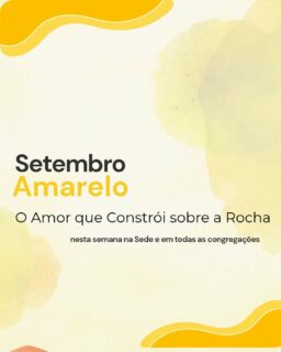 O Amor que Constrói sobre a Rocha 💛
As tempestades não escolhem dia nem hora para chegar; fazem parte da vida e alcançam a todos nós. Mas quando a chuva cai e os ventos sopram forte, o que realmente sustenta a nossa estrutura?
Estar firmado na Rocha não significa viver numa redoma ou ficar isento das aflições, mas sim ter onde permanecer inabalável quando tudo parece desabar. O verdadeiro alicerce vai além do que ouvimos ou sentimos: ele nasce na prática diária, na obediência gerada pelo amor e na certeza de que a nossa esperança repousa na própria Pessoa de Jesus.
Neste Setembro Amarelo, queremos lembrar que ninguém precisa enfrentar os seus temporais sozinho. Há refúgio, propósito e sustentação para a sua vida.
Participe connosco esta semana na Sede e em todas as congregações. Venha e traga a sua família!
#SetembroAmarelo #SobreARocha #SermãoDoMonte #FéEEsperança #Vida Comunidade