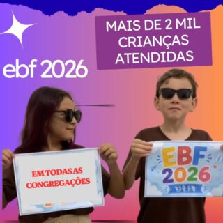 Que tempo precioso vivemos na EBF 2026 da AD Belém Pinda! ✨🕊️

Tivemos a imensa alegria de ver o agir de Deus alcançando mais de 2 mil crianças simultaneamente em todas as nossas congregações.

Neste ano, o nosso convite foi para "Voar nas Asas da Palavra", e juntos aprendemos na prática o verdadeiro significado de VOAR:
👀 Ver
👂 Ouvir
❤️ Amar
🤲 Repartir Jesus!

Foram dias inesquecíveis, com atividades para todas as idades. Nossas crianças aprenderam mais sobre o amor de Cristo com muita alegria, histórias bíblicas, brincadeiras e lanches deliciosos.

Um agradecimento todo especial a todos os pais e voluntários que apoiaram e abraçaram essa missão. Sem a dedicação e o amor de vocês, nada disso seria possível!

Como declaramos nesses dias: JESUS É TUDO! Que Deus abençoe cada criança que esteve conosco e que tudo o que foi ensinado continue dando frutos eternos em seus corações. 🙏

👉 Arraste para o lado e confira um pouco de como foram esses dias incríveis!

#EBF2026 #ADBelemPinda #VoarNasAsasDaPalavra #MinisterioInfantil #JesusETudo CriancasParaJesus