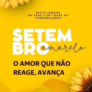 🌞 Setembro Amarelo na AD Belém Pinda 🌞

Nesta semana, embarcaremos em uma jornada de fé e esperança com o tema "O Amor que Não Reage, Avança". Ao longo desta semana, este será o tema de nossas mensagens e estudos, tanto em nossa Sede quanto em todas as nossas Congregações. Convidamos todos a se unirem a nós nesta reflexão profunda e transformadora sobre o amor de Deus e como ele nos capacita a ir além das circunstâncias.

Mais do que superar o mal, somos chamados a vencer o mal com o bem.

Descubra como o amor de Jesus nos dá a liberdade para responder com coragem e compaixão, em vez de apenas reagir às provocações e dificuldades da vida.

📖 Disponível Gratuitamente no App da Bíblia! 📖

Paralelamente, você também pode acompanhar a nossa série de mensagens trimestral "Amar Jesus". Elas estão disponíveis gratuitamente no aplicativo da Bíblia (YouVersion), para que você possa aprofundar seu relacionamento com Deus e fortalecer sua fé em qualquer lugar.

Vamos juntos avançar em amor e esperança neste Setembro Amarelo!

SEU LUGAR É AQUI!

#ADBelémPinda #SetembroAmarelo #OAmorQueNãoReageAvança #AmarJesus #MensagensTrimestrais Igreja Fé Esperança AmorDeDeus