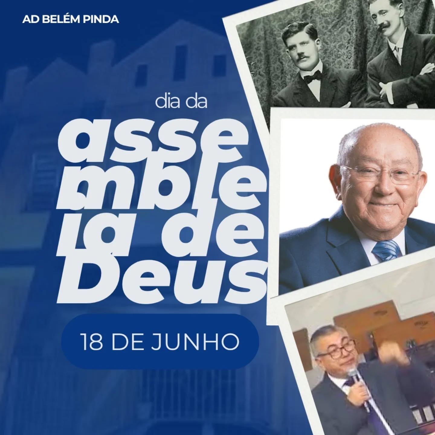 18 DE JUNHO: DIA DA ASSEMBLEIA DE DEUS! 🙏✨
​Hoje é um dia de celebração.  No dia 18 de junho, celebramos oficialmente o Dia da Assembleia de Deus, a maior denominação evangélica do Brasil.

​📖 Um pouco de história:
Tudo começou em 1910, quando os missionários suecos Gunnar Vingren e Daniel Berg receberam uma chamada divina em uma profecia e deixaram os Estados Unidos rumo ao Brasil. Eles desembarcaram em Belém do Pará no dia 19 de novembro daquele ano, mas foi exatamente no dia 18 de junho de 1911 que fundaram oficialmente a igreja, inicialmente chamada de Missão da Fé Apostólica e, mais tarde, Assembleia de Deus.
​Daquela pequena semente no Norte do país, o movimento pentecostal cresceu e alcançou milhões de vidas de norte a sul! 

Hoje é liberada pelo Pastor José Wellington Bezerra da Costa e Pr José Wellington Bezerra Jr

​🏡 A nossa história em Pindamonhangaba:
Em nossa querida Pinda, essa trajetória de fé também é linda e antiga! A Assembleia de Deus (Ministério do Belém) iniciou suas atividades por aqui em 18 de março de 1942, em um pequeno imóvel na Avenida Nossa Senhora do Bom Sucesso, liderada inicialmente pelo diácono João Pereira do Nascimento. No mesmo ano, a querida irmã Gertrudes de Godoy doou sua própria casa na Rua Cônego Tobias (Alto do Tabaú), onde até hoje está instalado o templo sede.

​🏛️ Reconhecimento Municipal:
O impacto social, espiritual e assistencial da igreja é tão grande na nossa cidade que o dia 18 de junho virou oficialmente o Dia Municipal das Assembleias de Deus em Pindamonhangaba! Esse reconhecimento na Câmara Municipal ganhou ainda mais força e espaço através do empenho e iniciativa do vereador Marco Mayor, que instituiu as sessões solenes comemorativas para valorizar o trabalho de tantos pastores, obreiros e membros que ajudam a construir uma Pinda melhor.
​Hoje, olhamos para trás com gratidão e para a frente com fé. Parabéns a todos os membros, congregados e lideranças das Assembleias de Deus em Pindamonhangaba e em todo o Brasil! Que Deus continue abençoando esta obra. 🌍❤️

​#AssembleiaDeDeus #DiaDaAssembleiaDeDeus #Fé #Pindamonhangaba #P