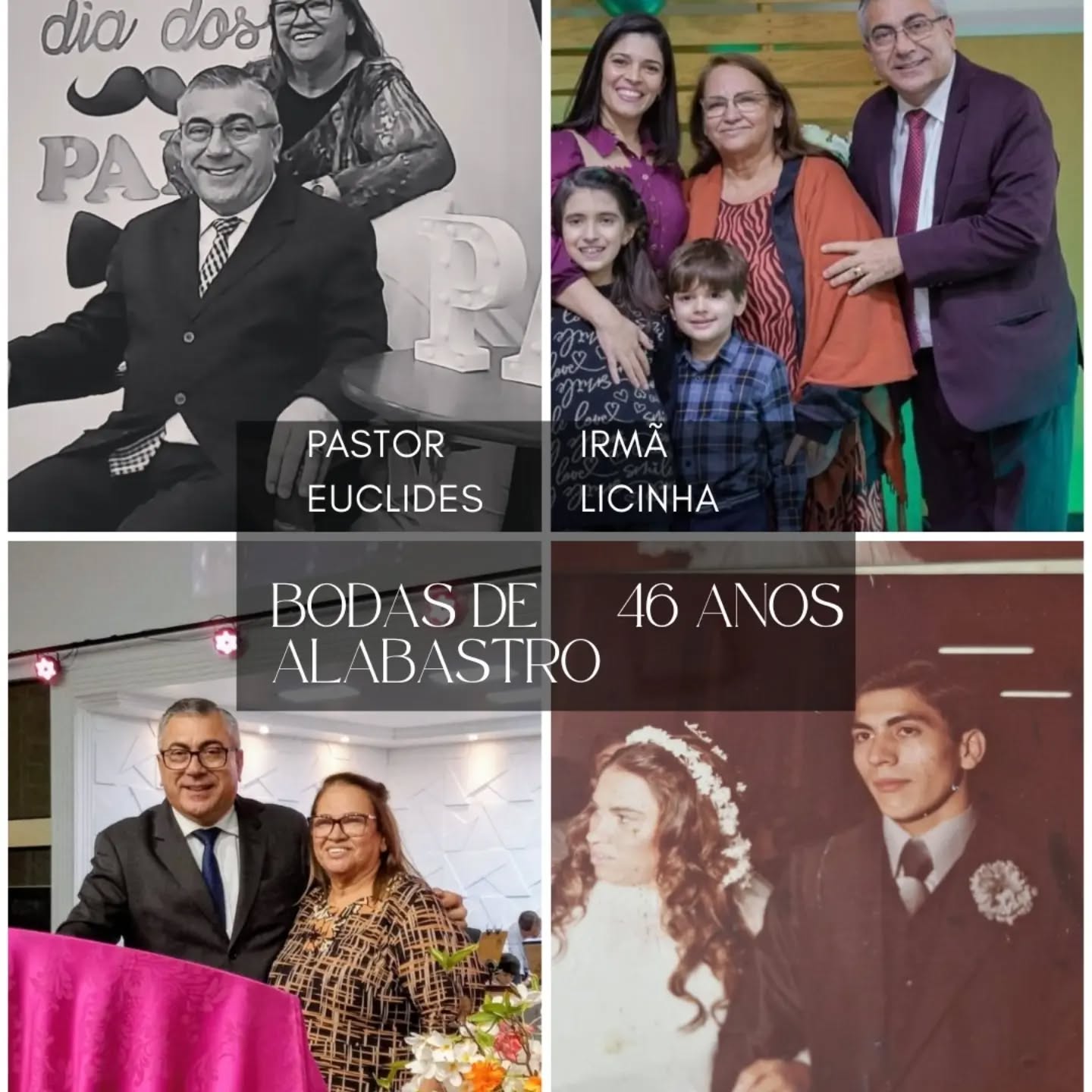 🤍 BODAS DE ALABASTRO: 46 ANOS DE AMOR E COMPROMISSO!
"Grandes coisas fez o Senhor por nós, por isso estamos alegres." — Salmo 126:3

Hoje é um dia de imensa alegria e celebração para toda a nossa igreja! Louvamos a Deus pela vida do nosso querido Pastor Euclides Vaz Junior e de sua mui amada esposa, Irmã Licinha.

No dia 27 de junho de 1980, eles davam o "sim" no altar do Senhor. Hoje, em 27 de junho de 2026, celebramos com gratidão as suas Bodas de Alabastro — 46 anos de uma caminhada marcada pela fé, cumplicidade, amor e total dedicação à obra de Deus e à família.

O alabastro nos lembra de algo precioso, resistente e de imenso valor, exatamente como o testemunho de vida e casamento que eles compartilham conosco diariamente. Eles são uma inspiração de lar cristão para toda a AD Belém em Pindamonhangaba.

🛐 Nossa Oração
Nossa igreja intercede para que o Senhor continue renovando as forças, a saúde e o amor desse casal tão querido. Que o lar de vocês continue sendo um farol de bênçãos e um reflexo do amor de Cristo!

Parabéns, Pastor Euclides e Irmã Licinha! Que venham muitos outros anos sob a graça do Pai. 🌟

Deixe sua mensagem! 👇
Aproveite o espaço dos comentários para deixar o seu abraço, carinho e oração pela vida dos nossos pastores nesta data tão especial.